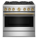 Open Box KitchenAid® 36-Inch 6 Burner Commercial-Style Dual Fuel Range with No Preheat Air Fry Mode KFDS936SSS