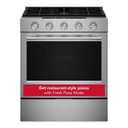 OPEN BOX Kitchenaid® 5.0 Cu. Ft. Smart Slide-in Gas Range with Convection Cooking Modes and 2-in-1 Burner KSGS530SPS
