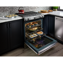 OPEN BOX 30-Inch 5 Burner Front Control Gas Convection Range with Baking Drawer KSGB900ESS