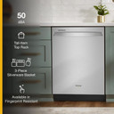 Whirlpool® 24” Stainless Steel Dishwasher with AI Intelligent Wash and Tall Top Rack WDT740SALZ