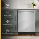 Whirlpool® 24” Stainless Steel Dishwasher with AI Intelligent Wash and Tall Top Rack WDT740SALZ