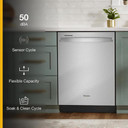 Whirlpool® 24” Stainless Steel Dishwasher with AI Intelligent Wash and Tall Top Rack WDT740SALZ