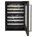 Kitchenaid® 24" Undercounter Wine Cellar with Glass Door and Metal-Front Racks KUWR314KBS