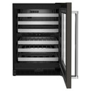 Kitchenaid® 24" Undercounter Wine Cellar with Glass Door and Metal-Front Racks KUWR314KBS