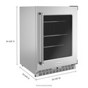 Kitchenaid® 24" Undercounter Refrigerator with Glass Door and Shelves with Metallic Accents KURR314KSS