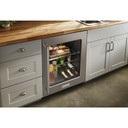 Kitchenaid® 24" Undercounter Refrigerator with Glass Door and Shelves with Metallic Accents KURR314KSS