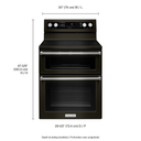 Kitchenaid® 30-Inch 5 Burner Electric Double Oven Convection Range YKFED500EBS