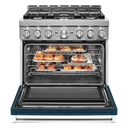 KitchenAid® 36'' Smart Commercial-Style Gas Range with 6 Burners KFGC506JIB