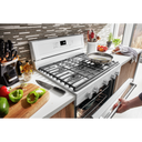 Kitchenaid® 30-Inch 5-Burner Gas Convection Range KFGG500EWH