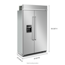 Kitchenaid® 29.4 Cu. Ft. 48" Built-In Side-by-Side Refrigerator with Ice and Water Dispenser KBSD708MPS