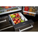 Kitchenaid® 25.8 Cu. Ft. 36" Multi-Door Freestanding Refrigerator with Platinum Interior Design and PrintShield™ Finish KRMF706EBS