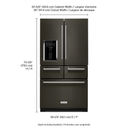 Kitchenaid® 25.8 Cu. Ft. 36" Multi-Door Freestanding Refrigerator with Platinum Interior Design and PrintShield™ Finish KRMF706EBS