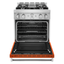 KitchenAid® 30'' Smart Commercial-Style Gas Range with 4 Burners KFGC500JSC