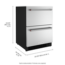 Kitchenaid® 24" Stainless Steel Undercounter Double-Drawer Refrigerator/Freezer KUDF204KSB