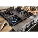 KitchenAid® 30'' Smart Commercial-Style Dual Fuel Range with 4 Burners KFDC500JBK