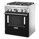 KitchenAid® 30'' Smart Commercial-Style Dual Fuel Range with 4 Burners KFDC500JBK