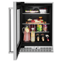 Kitchenaid® 24" Undercounter Refrigerator with Glass Door and Shelves with Metallic Accents KURL314KSS