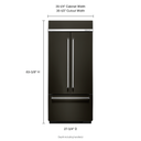 Kitchenaid® 20.8 Cu. Ft. 36 Width Built In Stainless Steel French Door Refrigerator with Platinum Interior Design KBFN506EBS