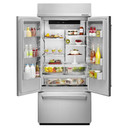 Kitchenaid® 20.8 Cu. Ft. 36" Width Built In Stainless Steel French Door Refrigerator with Platinum Interior Design KBFN506ESS