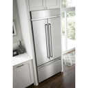 Kitchenaid® 20.8 Cu. Ft. 36" Width Built In Stainless Steel French Door Refrigerator with Platinum Interior Design KBFN506ESS