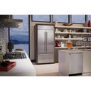 Kitchenaid® 20.8 Cu. Ft. 36" Width Built In Stainless Steel French Door Refrigerator with Platinum Interior Design KBFN506ESS
