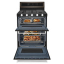 Kitchenaid® 30-Inch 5 Burner Gas Double Oven Convection Range KFGD500EBS