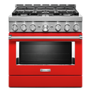 KitchenAid® 36'' Smart Commercial-Style Gas Range with 6 Burners KFGC506JPA