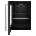 Kitchenaid® 24" Undercounter Refrigerator with Glass Door and Shelves with Metallic Accentsand with PrintShield™ Finish KURL314KBS