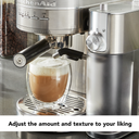 Kitchenaid® Metal Semi-Automatic Espresso Machine and Automatic Milk Frother Attachment Bundle KES6504SX