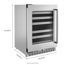Kitchenaid® 24" Undercounter Wine Cellar with Glass Door and Metal-Front Racks KUWL314KSS