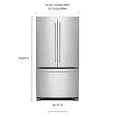 Kitchenaid® 25 cu.ft. 36-Width Standard Depth French Door Refrigerator with Interior Dispense KRFF305ESS