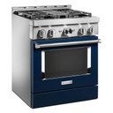 KitchenAid® 30'' Smart Commercial-Style Gas Range with 4 Burners KFGC500JIB
