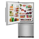 Kitchenaid® 19 cu.ft. 30-Inch Width Full Depth Non Dispense Bottom Mount Refrigerator KRBL109ESS