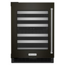 Kitchenaid® 24" Undercounter Wine Cellar with Glass Door and Metal-Front Racks KUWL314KBS