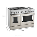 KitchenAid® 48'' Smart Commercial-Style Dual Fuel Range with Griddle KFDC558JMH