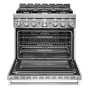 KitchenAid® 36'' Smart Commercial-Style Gas Range with 6 Burners KFGC506JSS