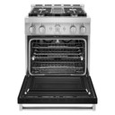 KitchenAid® 30'' Smart Commercial-Style Gas Range with 4 Burners KFGC500JBK