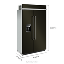 Kitchenaid® 29.4 Cu. Ft. 48" Built-In Side-by-Side Refrigerator with Ice and Water Dispenser KBSD708MBS