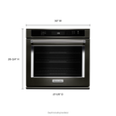Kitchenaid® 30 Single Wall Oven with Even-Heat™ True Convection KOSE500EBS