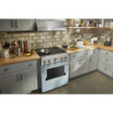 KitchenAid® 30'' Smart Commercial-Style Dual Fuel Range with 4 Burners KFDC500JMB
