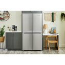 Kitchenaid® 19.4 cu. ft. 36-inch wide Counter-Depth 4-Door Refrigerator with PrintShield™ Finish KRQC506MPS