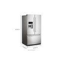 Kitchenaid® 26.8 Cu. Ft. Standard-Depth French Door Refrigerator with Exterior Ice and Water Dispenser KRFF577KPS