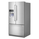 Kitchenaid® 26.8 Cu. Ft. Standard-Depth French Door Refrigerator with Exterior Ice and Water Dispenser KRFF577KPS