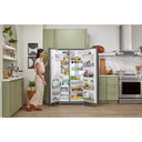 Kitchenaid® 24.8 cu ft. Side-by-Side Refrigerator with Exterior Ice and Water and PrintShield™ finish KRSF705HPS