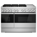 Jennair® NOIR™ 48 Dual-Fuel Professional Range with Chrome-Infused Griddle JDRP548HM