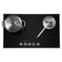 Jennair® 36" Lustre Stainless Radiant Glass Cooktop with Halo-Effect Knobs JEC3536HS