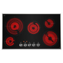 Jennair® 36" Lustre Stainless Radiant Glass Cooktop with Halo-Effect Knobs JEC3536HS