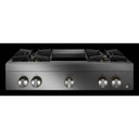 Jennair® 36" RISE™ Gas Professional-Style Rangetop with Chrome-Infused Griddle JGCP536HL