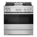 Jennair® 36" NOIR™ Gas Professional-Style Range with Chrome-Infused Griddle JGRP536HM