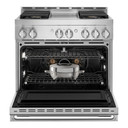 Jennair® 36" NOIR™ Gas Professional-Style Range with Chrome-Infused Griddle JGRP536HM